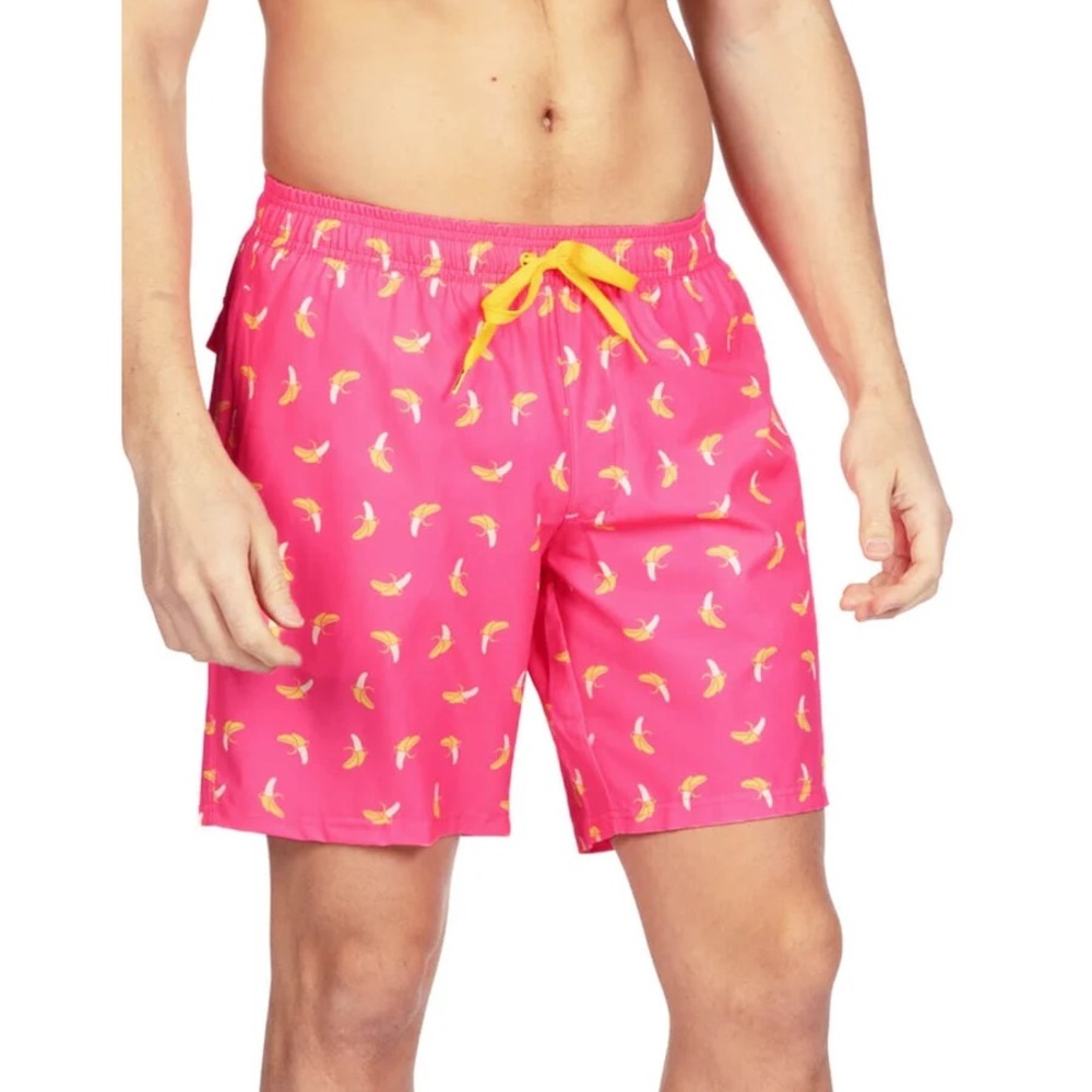 Tipsy Elves pink banana peel vacation shorts trunks swim Med bathing suit